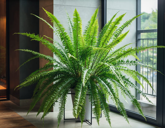 Schwertfarn Nephrolepis 'Macho' – XXL Zimmerpflanze – 100cm hoch – Ø20cm – Luftreinigend & Pflegeleicht – Für Wohnzimmer & Büro