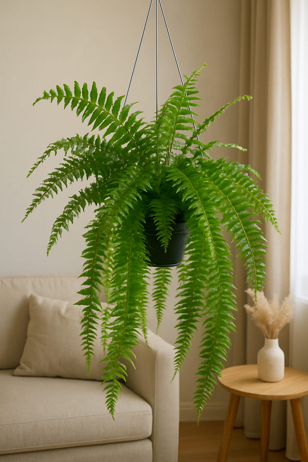 Schwertfarn Nephrolepis 'Macho' – XXL Zimmerpflanze – 100cm hoch – Ø20cm – Luftreinigend & Pflegeleicht – Für Wohnzimmer & Büro