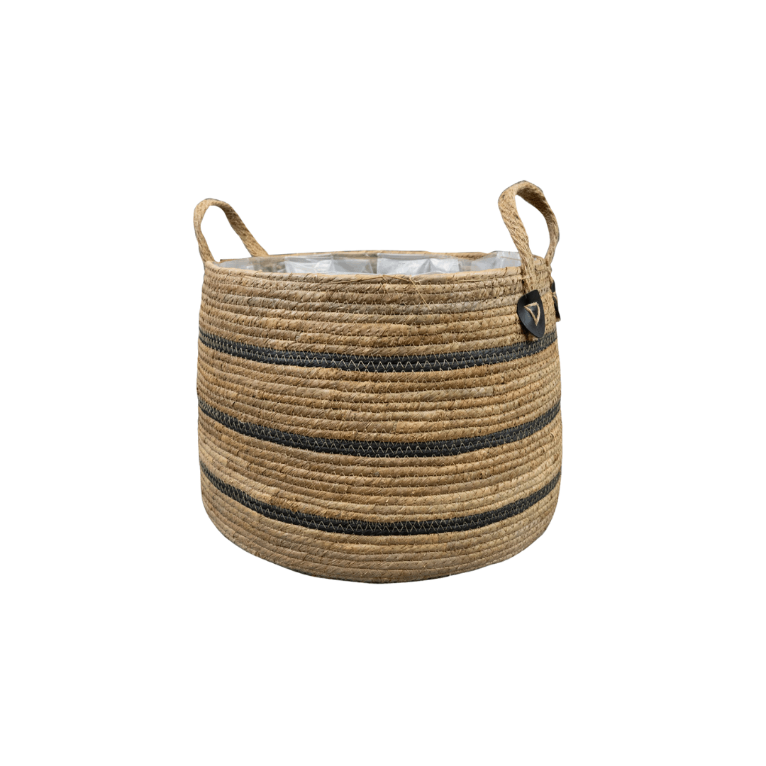Korb Isla Black – D43cm x H30cm – Schwarzer Deko- & Aufbewahrungskorb – Ideal für Pflanzen, Decken & Kissen – Stabil & pflegeleicht – Modernes Design