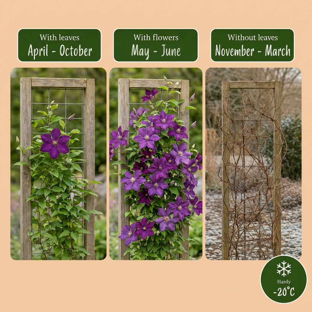 Clematis 'Étoile Violette' – Lila – Topf Ø9cm – Ansicht 6
