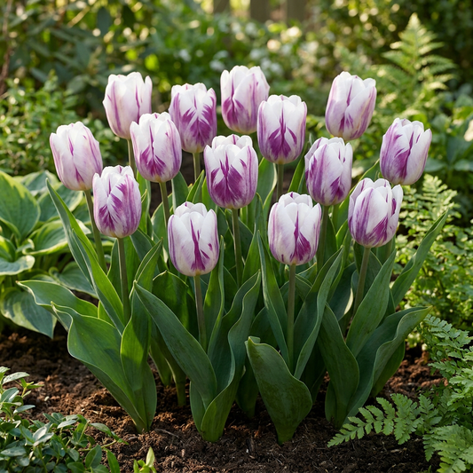 Tulpe 'Flaming Flag' – Weiß-Lila – Ansicht 2