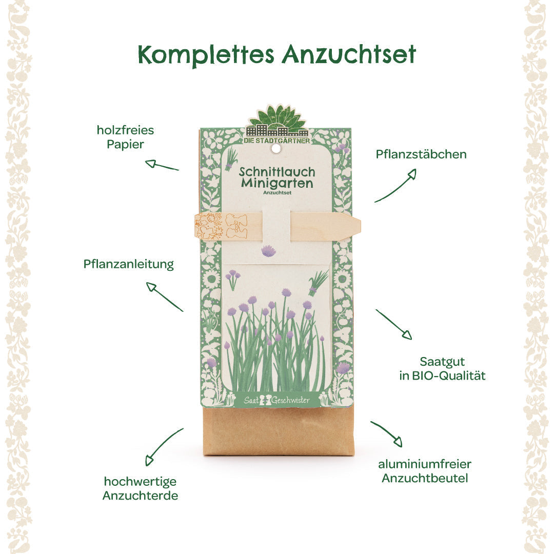 Anzuchtset – Minigarten BIO-Schnittlauch 