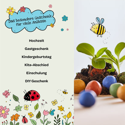 1x 5 Blumenmurmeln im Tütchen 