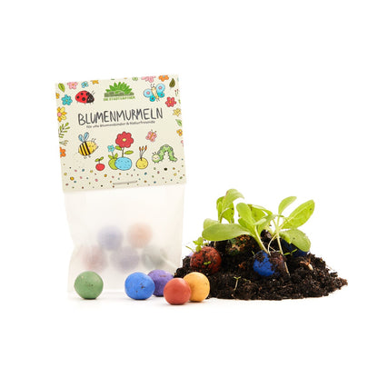 1x 5 Blumenmurmeln im Tütchen 