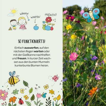 10x5 Blumenmurmeln im Tütchen "Frühlingsgruß" 