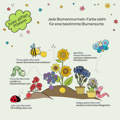 Naturabenteuer – Dose mit 100 Blumenmurmeln 