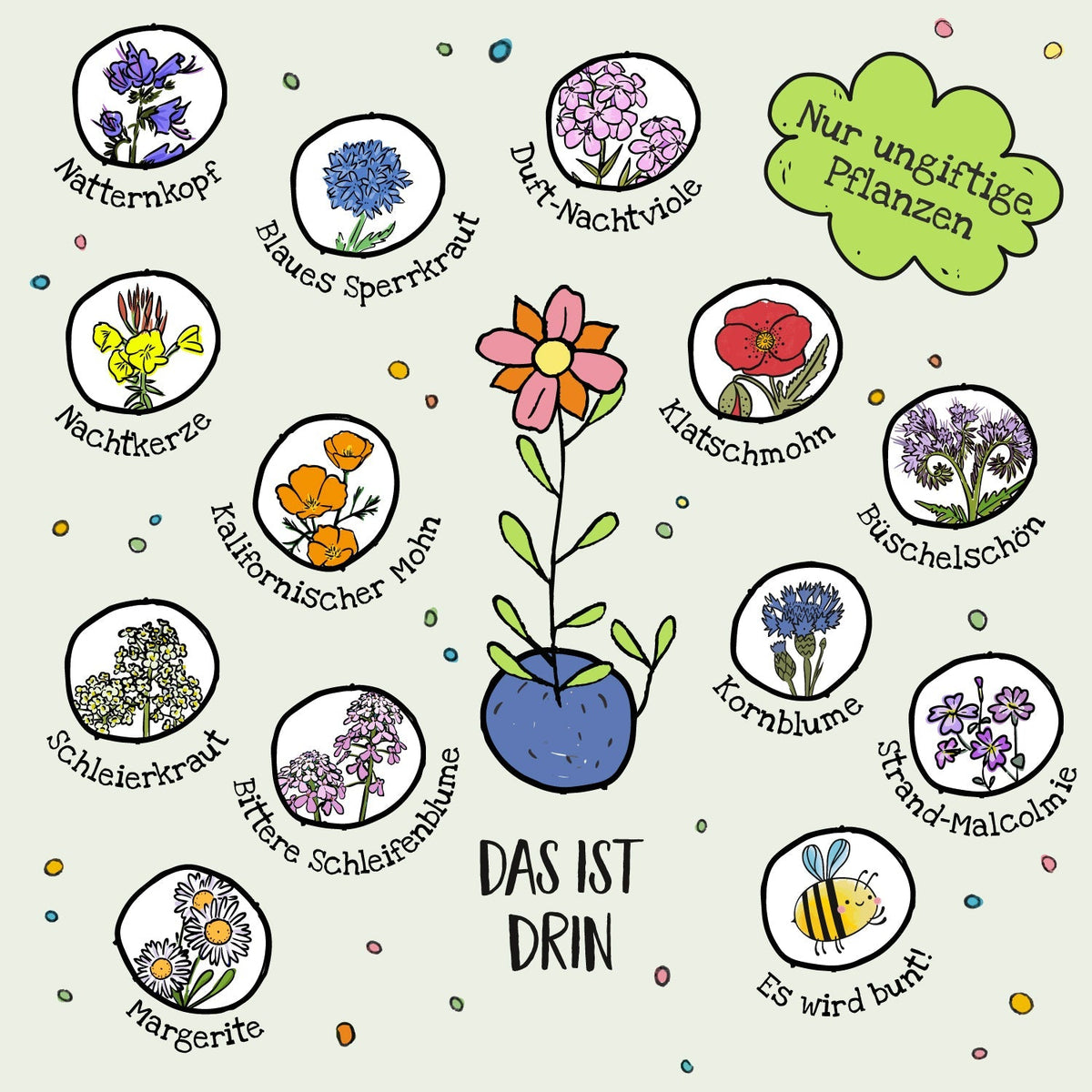 10x5 Blumenmurmeln im Tütchen – Osterdesign 