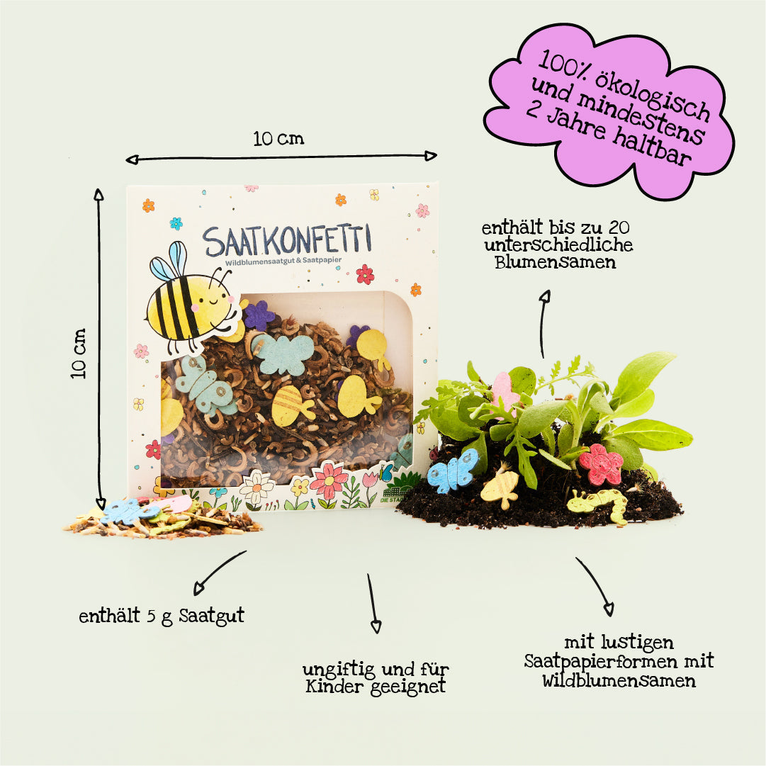 Buntes Saatgutkonfetti 