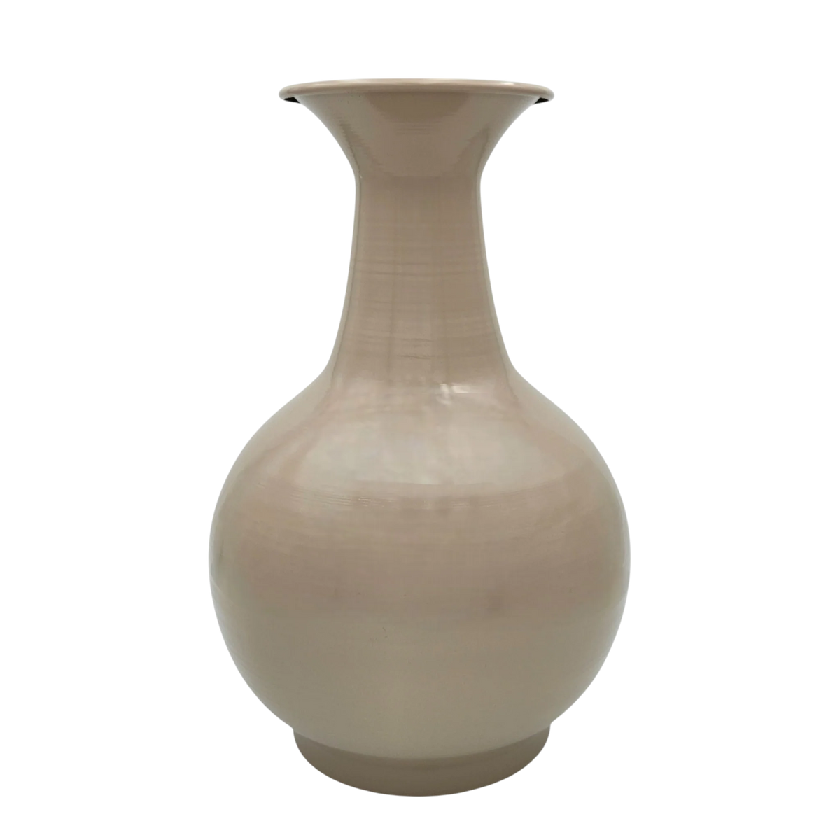 Vase Blumenvase XXL Dekovase Metallvase Beige Braun 38x25 Retro Blumengefäß 