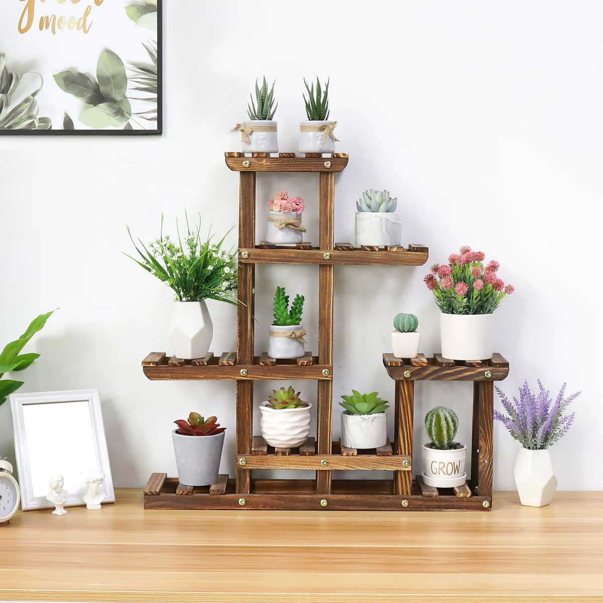 Multi-tiered Plant Stand Pots Display Rack for Balcony Indoor Outdoor 