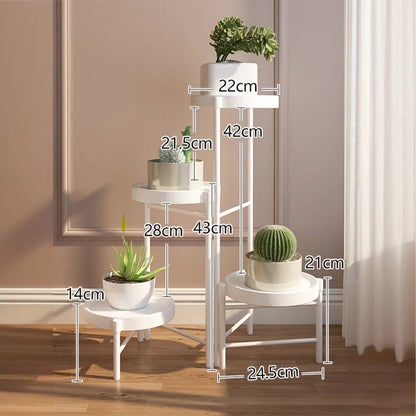 Foldable Corner Plant Stand Indoor Outdoor Tiered Plant Shelf Foldable Flower Holder Display Rack for Garden Patio Balcony 