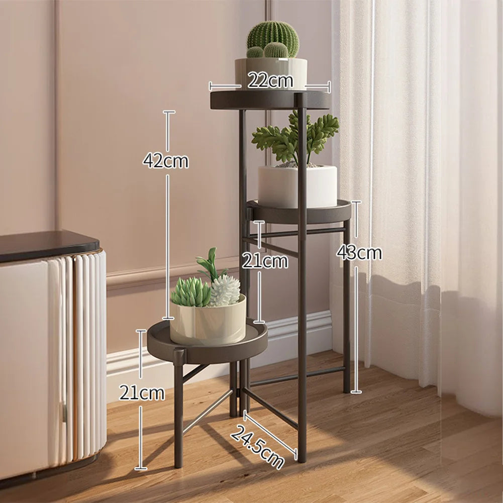 Foldable Corner Plant Stand Indoor Outdoor Tiered Plant Shelf Foldable Flower Holder Display Rack for Garden Patio Balcony 