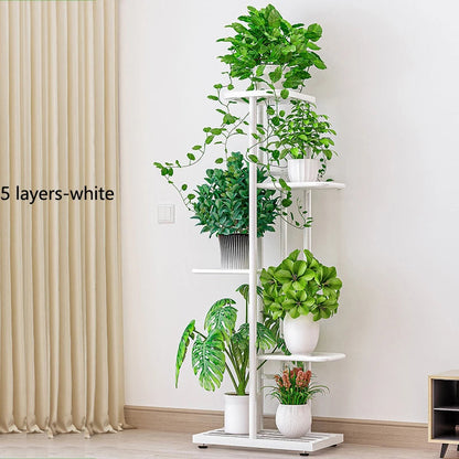 Pflanzenregal Metall schwarz mit 6/7/8 Ebenen – Blumenständer Eisen Pflanzständer für drinnen & draußen – Pflanzenhalter Regal für Garten, Balkon & Wohnzimmer 