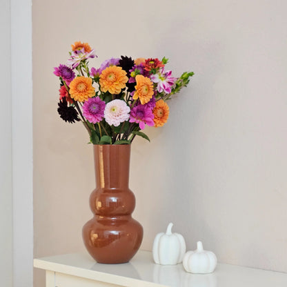 Vase Retro Zinkvase Beige Terrakotta 30x15 Blumenvase Dekovase Blumengefäß 