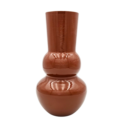 Vase Blumenvase XXL Dekovase Metallvase Beige Braun 38x25 Retro Blumengefäß 