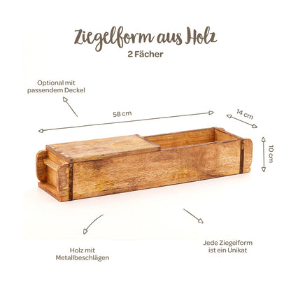 Lange Ziegelform mit 2 Fächern 