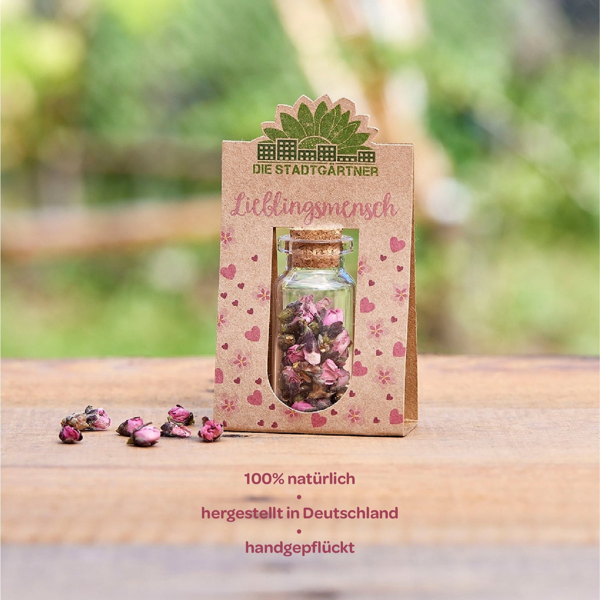 Lieblingsmensch mit handgepflückten Blüten 