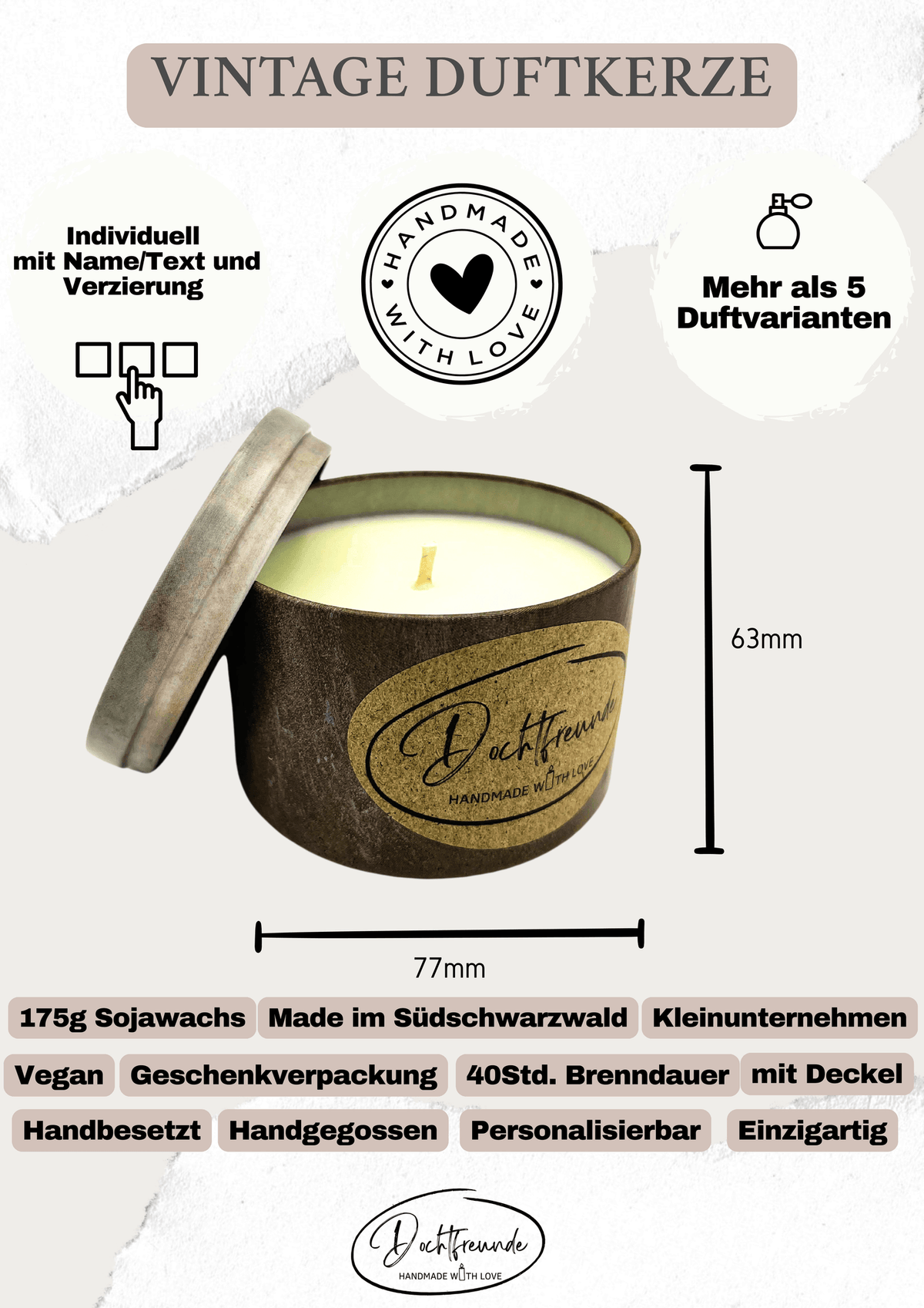 Sternzeichen Skorpion Duftkerze - Handgemachte Sojawachs-Kerze - Personalisiertes Astrologie-Geschenk 