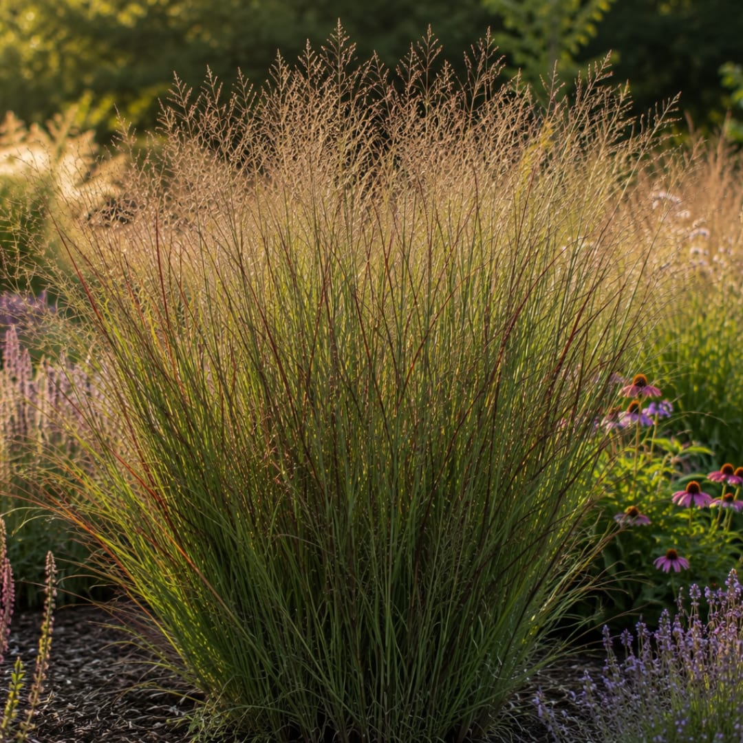 3x Rutenhirse Rotstrahlbusch – Panicum virgatum – Winterhartes Ziergras 12cm – Pflegeleichtes Gartengras mit roter Herbstfärbung