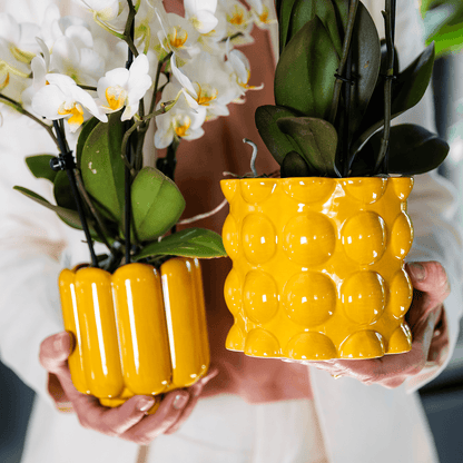 Kolibri Home | Retro Shine Übertopf - Yellow - Ø9cm 