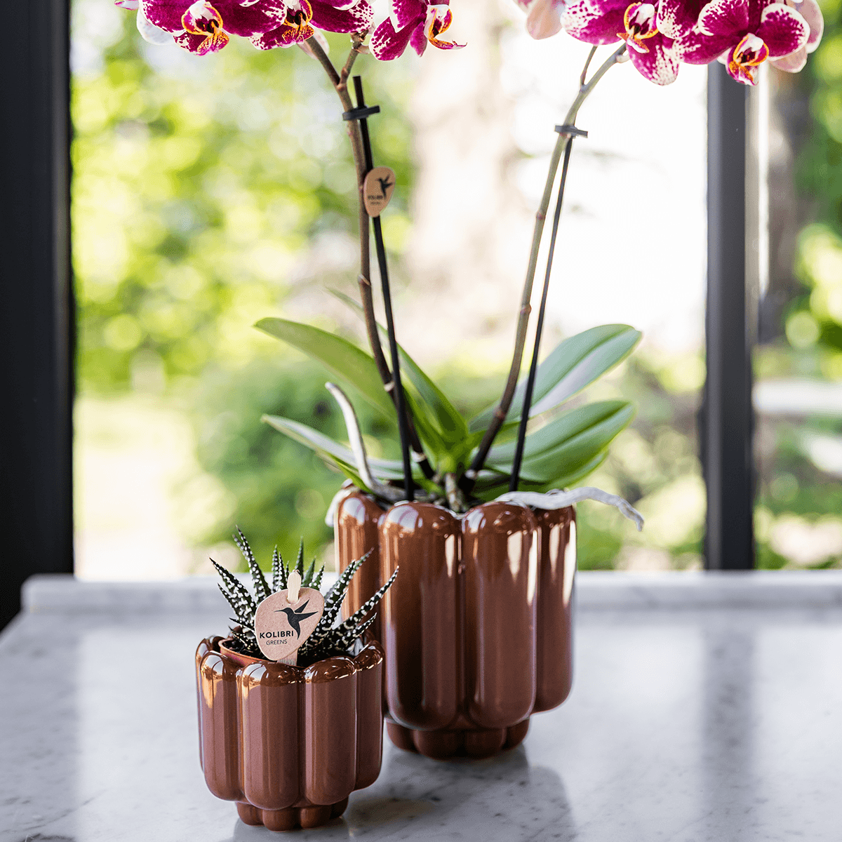 Kolibri Home | Retro Shine Übertopf - Brown - Ø6cm 