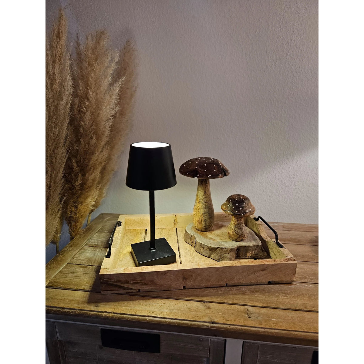Tablett Dekotablett Holz Mango braun Deko Tischdeko Kerzentablett Holztablett Klein: 38 x 25,5 cm 