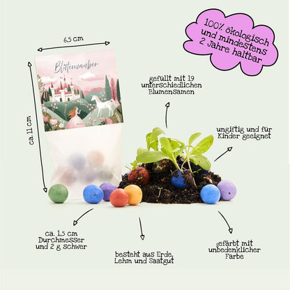 10x5 Blumenmurmeln im Tütchen – Blütenzauber 