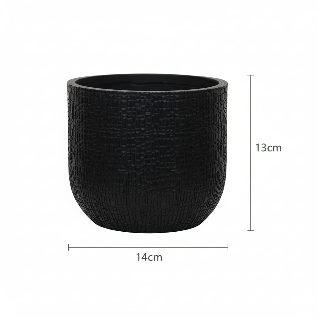 Pflanztopf Capi Bol Skin Anthrazit – D14cm x H13cm – Moderner Blumentopf mit Hautstruktur – Für Innen & Außen – Leicht & robust – Zeitloses Design 