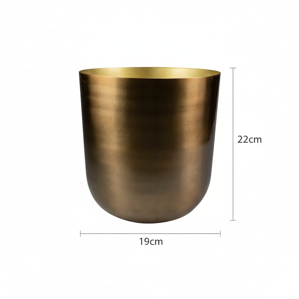 Pflanztopf Mayk Gold – D20cm x H22cm – eleganter Blumentopf mit Bronze-Gold-Optik – dekorativer Übertopf für Zimmerpflanzen Wohnzimmer & Büro 