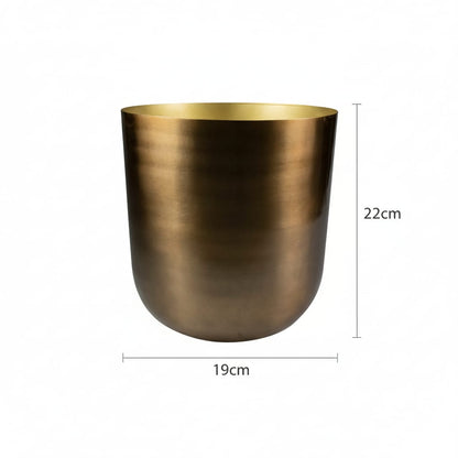 Pflanztopf Mayk Gold – D20cm x H22cm – eleganter Blumentopf mit Bronze-Gold-Optik – dekorativer Übertopf für Zimmerpflanzen Wohnzimmer & Büro 