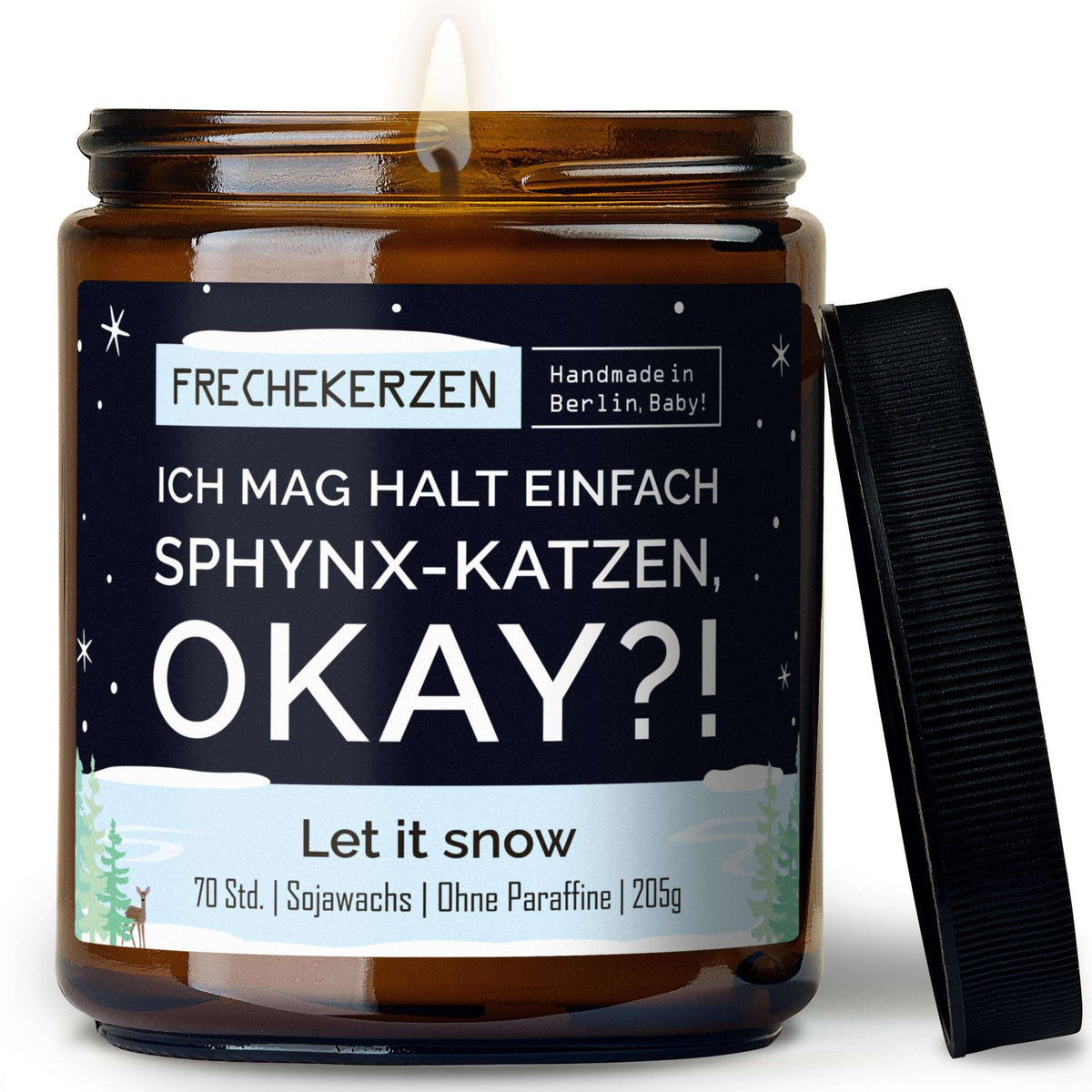 Duftkerze mit Spruch „ich mag halt einfach sphynx-katzen, okay?!“ – Lustige Kerze im Glas für Katzenfans – Originelle Geschenkidee & Deko