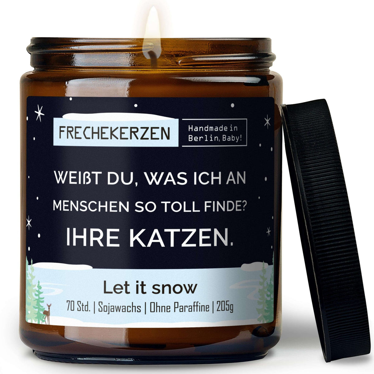 Lustige Duftkerze mit Spruch „weißt du, was ich an menschen so toll finde? ihre katzen.“ – Kerze im Glas für Katzenfans – Humorvolle Geschenkidee