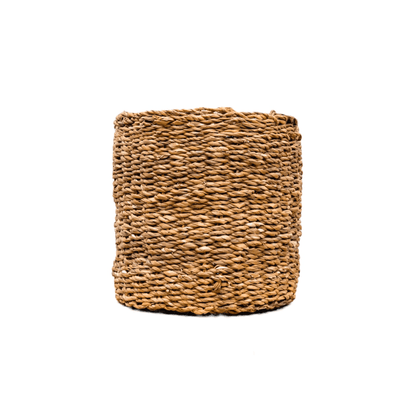 Dekokorb Ido – Ø42 cm x H36 cm – Großer Seegraskorb – Natur-Aufbewahrungskorb für Pflanzen, Wäsche & Deko – Boho-Stil – Handgeflochten 