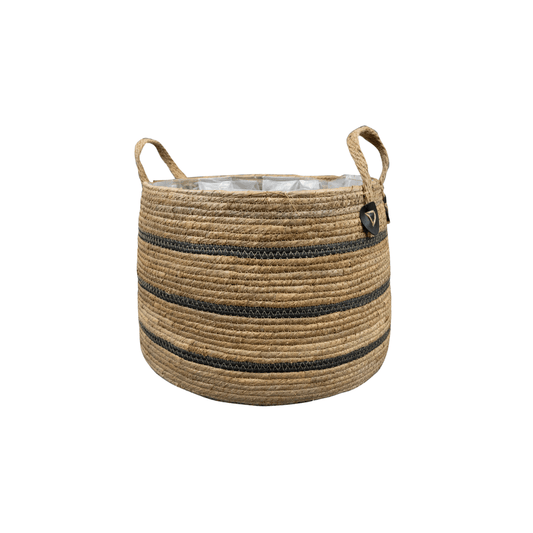 Korb Isla Black – D43cm x H30cm – Schwarzer Deko- & Aufbewahrungskorb – Ideal für Pflanzen, Decken & Kissen – Stabil & pflegeleicht – Modernes Design 