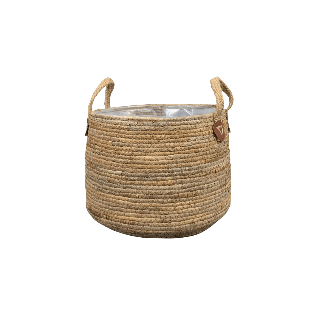 Korb Isla Naturel Ø43x30cm – Natürlicher Aufbewahrungskorb für Pflanzen & Deko – Robuster, langlebiger Korb für Innen & Außen 