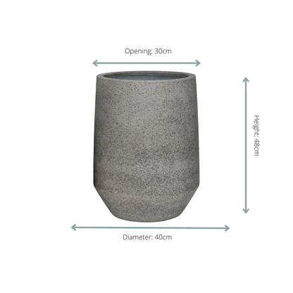 Pflanztopf Harith High S – Dioriet Grey – D40xH48 – Hoher Blumentopf in Steinoptik – Moderner Pflanzkübel für Innen & geschützte Außenbereiche – Robust & dekorativ 