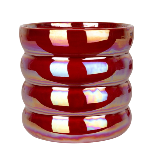 Dekotopf 'Glow' – Rot – Ø 12 cm