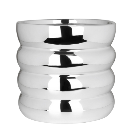 Dekotopf 'Glow' – Silber – Ø 12 cm
