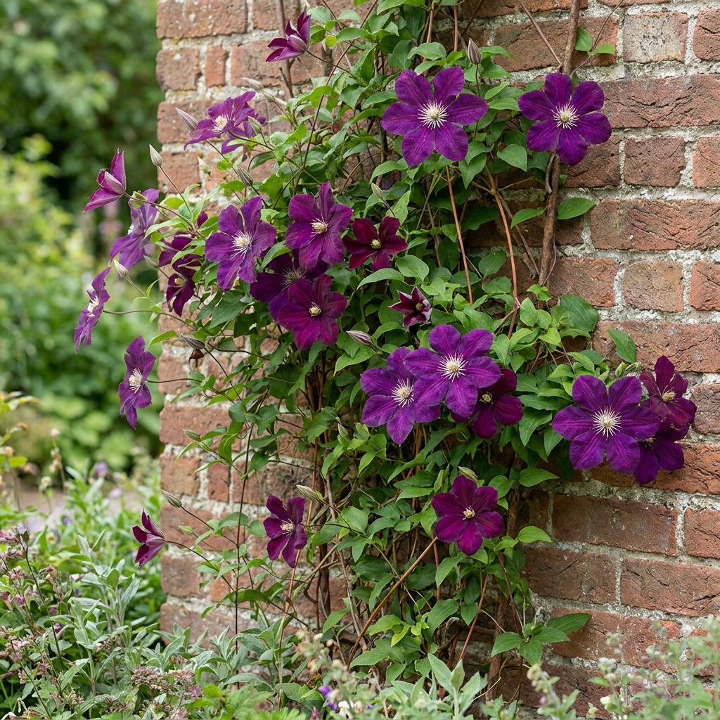 Clematis 'Warszawska Nike' – Rot, Ø9cm, ↕35cm – Ansicht 4