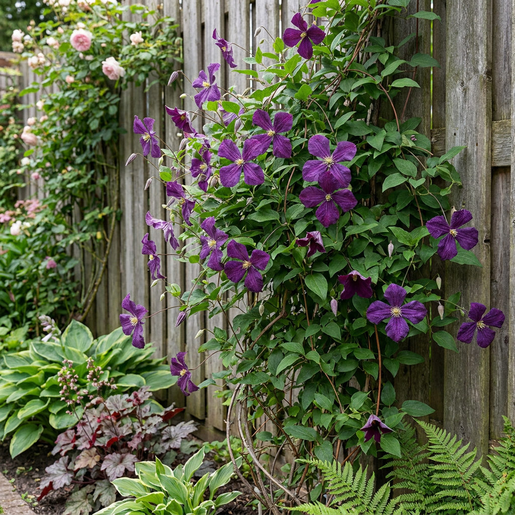 Waldrebe 'Polish Spirit' – Clematis Viticella – Lila – Topf Ø9cm – Ansicht 4