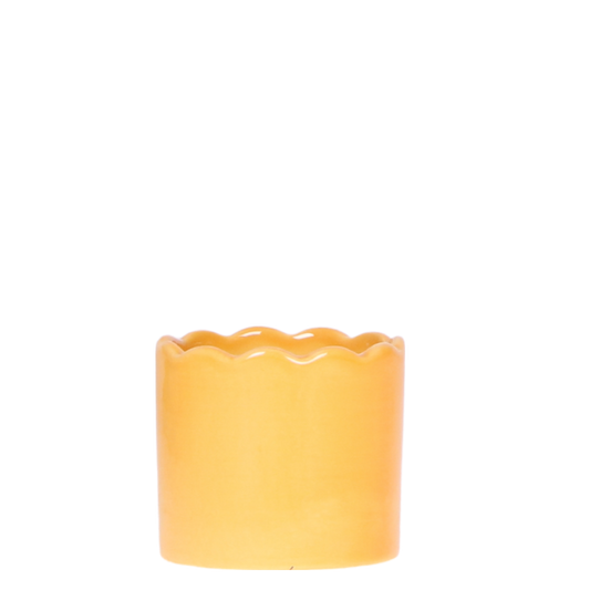 Kolibri Home Curve Übertopf – Senfgelb – Ø6cm