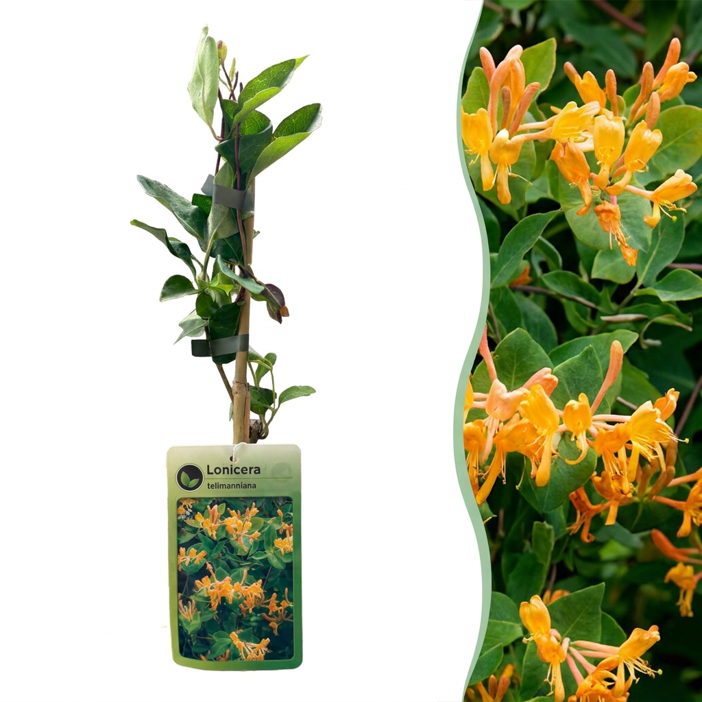 Tellmanns Geißblatt 'Lonicera tellmanniana' – Orange-Gelb – Topf Ø9cm