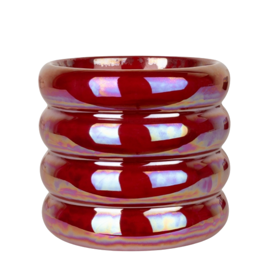 Dekotopf 'Glow' – Rot – Ø 9 cm