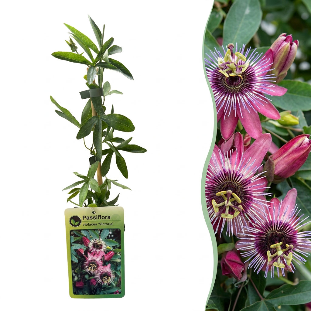 Passionsblume 'Victoria' – Rot-Rosa – Topf Ø9cm
