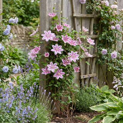 Waldrebe 'Piilu' – Clematis – Weiß-Rosa – Ø9cm – Ansicht 4