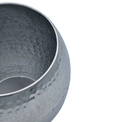 Übertopf Blumentopfe Silber Pflanztopf Deko 2er Set glänzend rund 