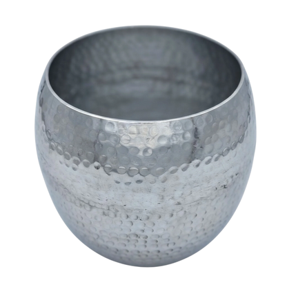 Übertopf Blumentopfe Silber Pflanztopf Deko 2er Set glänzend rund 