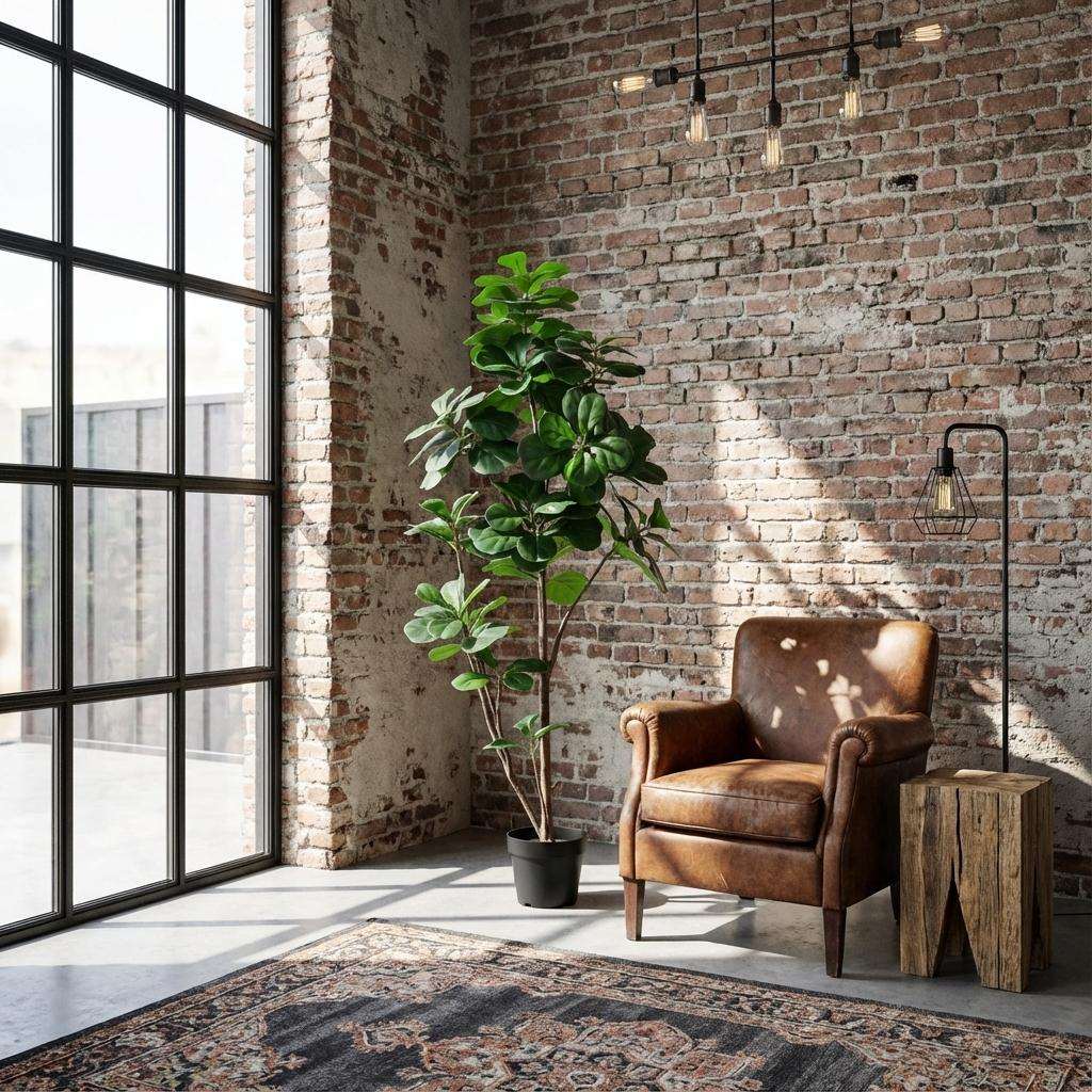 Ficus lyrata Kunstpflanze 150cm – Große Geigenfeige Deko Pflanze – Pflegefreie Zimmerpflanze für Wohnzimmer Büro & Empfangsbereich