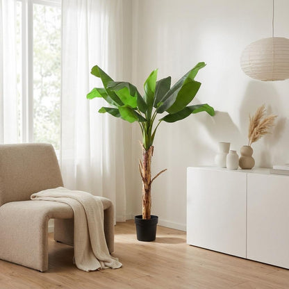 Bananenpflanze Musa Kunstpflanze 150cm – Tropische Deko Pflanze – Pflegefreie Kunstpalme für Wohnzimmer Büro & Empfangsbereich - Oasis of Life