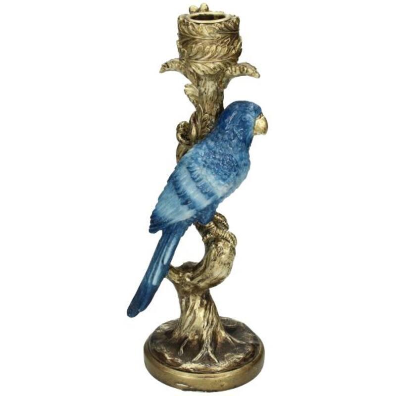 Kerzenständer Vogel Blau 26cm – Kleiner Kerzenhalter in Vogel-Form – Verspieltes & modernes Wohnaccessoire – Dekoration für Sideboard, Fensterbank & Beistelltisch 